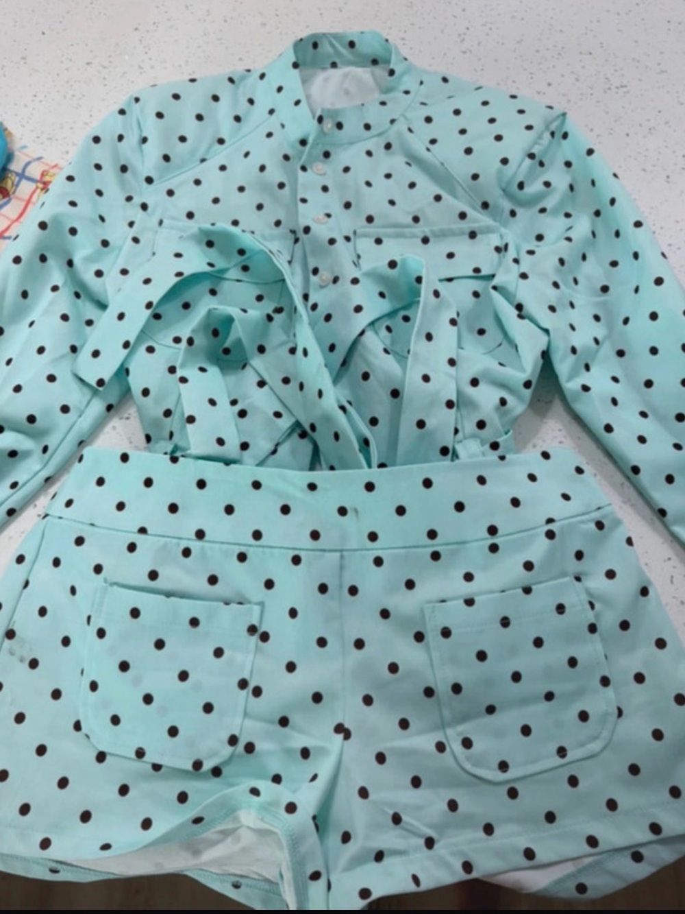 Zara Mint Green Polka Dot Shorts